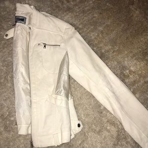 White leather coat